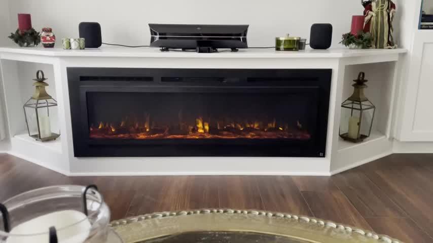 The Sideline Steel Mesh Screen Non Reflective 60 Inch Recessed Electric Fireplace 80047 - Customer Photo From Philip Tritschler