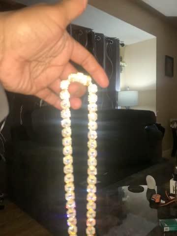 Clustered Tennis Chain in 18K Gold - Customer Photo From Mel P.