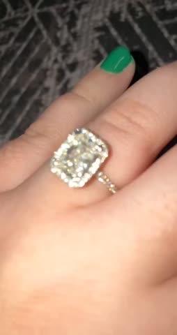 Radiant-cut Moissanite Engagement Ring 3 CTW 14k Gold - Customer Photo From Katelynn