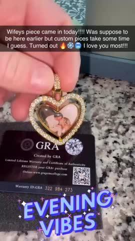 3D Spinning 2-Faced Heart Custom Picture Pendant - Customer Photo From Blake R.