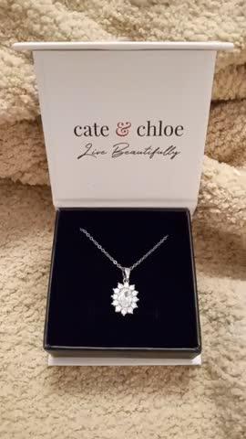 Sage "Wisdom" 18k White Gold Plated Pendant Necklace - Customer Photo From Laura M.