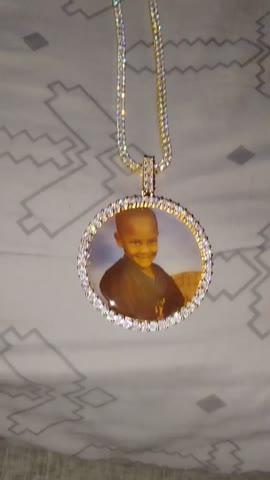 LARGE 3D CIRCLE CUSTOM PICTURE PENDANT - Customer Photo From Derrick E.