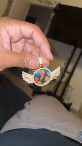 925S & VVS Moissanite 3D Wing Custom Picture Pendant - Customer Photo From Stephan E.