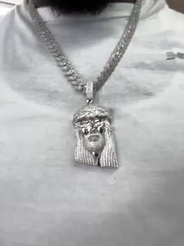 925S & VVS Moissanite Jesus In White Gold - Customer Photo From Brian L.