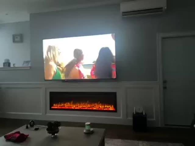Sideline Elite 72 Inch Recessed Smart Electric Fireplace 80038 - Customer Photo From Todd Swaine