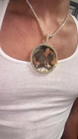 LARGE 3D CIRCLE CUSTOM PICTURE PENDANT - Customer Photo From Eric M.