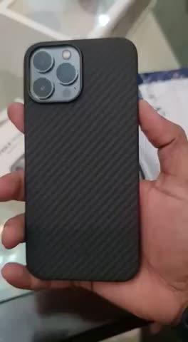 iPhone 13 Pro Max MagEZ Case 2 MagSafe Compatible Carbon Fiber Magnetic Case by PITAKA - Black / Grey Twill - Customer Photo From Zain Asif