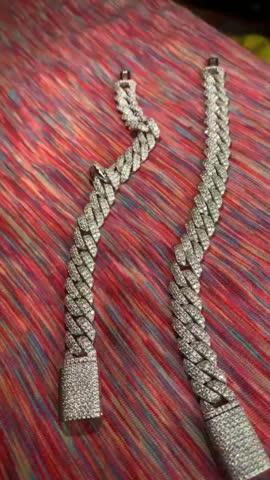 925S & VVS MOISSANITE 10MM CUBAN BRACELET - Customer Photo From Matthew B.