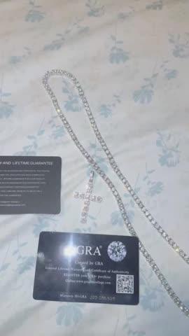 925s & VVS Moissanite Cluster Cross Necklace - Customer Photo From Michael C.