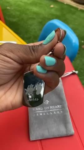 Handprint Or Footprint Keyring, Two Prints And Name - Customer Photo From Yvonne Okyere-Whalley