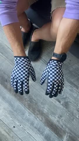 Black & White Checkers Mesh Top Gloves - Customer Photo From Brent Anklam