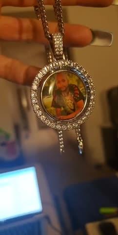 3D Spinning 2-Faced Custom Picture Pendant - Customer Photo From Sarah Butler