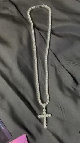 925s & VVS Moissanite Cluster Cross Necklace - Customer Photo From Simone H.
