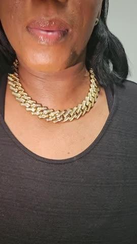 Baguette Channel Set Cuban Necklace (19mm) in Gold - Customer Photo From Jeffrey E.