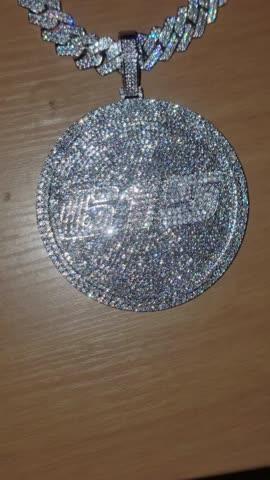 CUSTOM LETTER NECKLACE 3D BIG DISC - Customer Photo From John L.