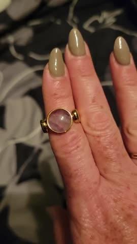 Amethyst Crystal Fidget Ring - Customer Photo From Lisa H.