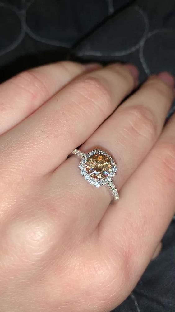 The Halo - Morganite - Customer Photo From Jaclyn R.