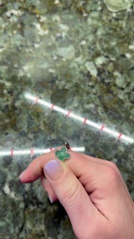 African Jade Quatrefoil Crystal Element - Customer Photo From Victoria Nestor