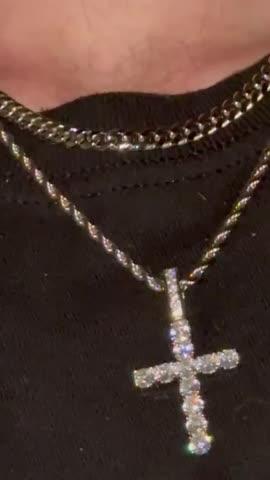 Bundle White Gold Diamond Cross + 4mm Diamond Tennis Chain - Customer Photo From Bryan T.