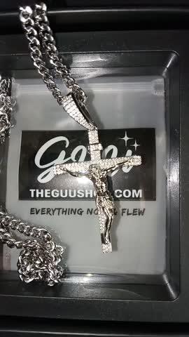 925S & VVS Moissanite Crucifix Necklace - Customer Photo From Richard E.