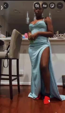 Elayna Pale Blue Strappy Satin Corset High Slit Gown - Customer Photo From Darnise Bailey