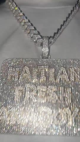 CUSTOM LETTER NECKLACE 3D BIG SQUARE - Customer Photo From Kadarfi J.