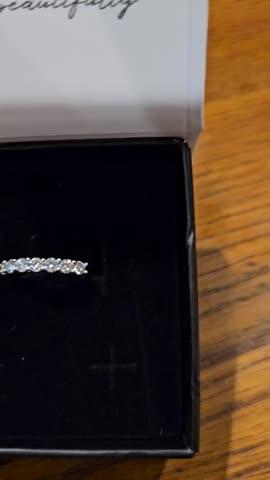 Moissanite by Cate & Chloe Josephine Sterling Silver Ring with Moissanite and 5A Cubic Zirconia Crystals - Customer Photo From Cheri