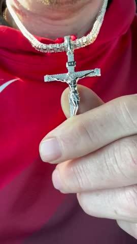 925S & VVS Moissanite Crucifix Necklace - Customer Photo From Brandyn R.