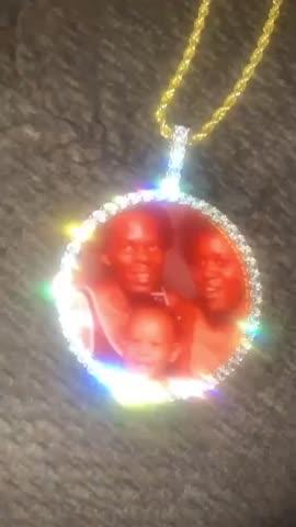 LARGE 3D CIRCLE CUSTOM PICTURE PENDANT - Customer Photo From Daniel M.