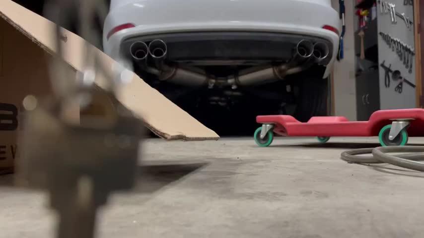 3" Cat Back, Quad Split Rear Exit, Valve Delete T304,  Audi S3  2015-2020 - Customer Photo From austin spangler