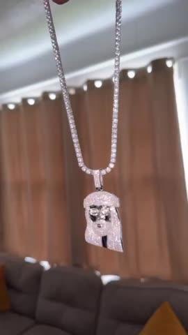 925S & VVS Moissanite Jesus In White Gold - Customer Photo From Tracy S.
