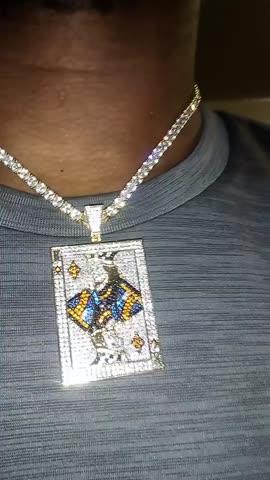 Poker King Iced Necklace - Customer Photo From Qualand G.