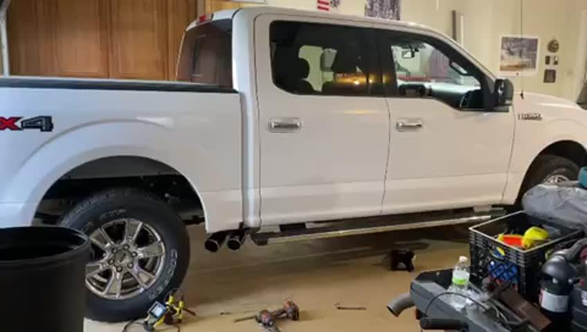 3" Cat Back, Single Side Dual Outlet in Front of Rear Wheel, AL, Race Version, Ford F-150 2015 - 2020 - Customer Photo From Miranda Brink