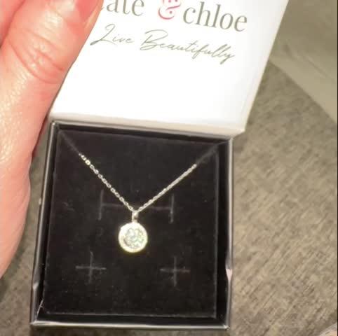 Moissanite by Cate & Chloe Jordan Sterling Silver Necklace with Moissanite and 5A Cubic Zirconia Crystals - Customer Photo From Jess C.