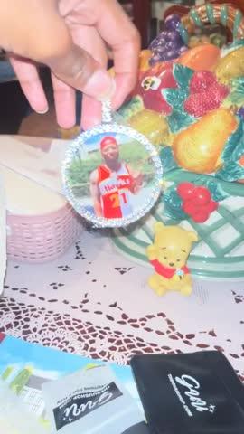 LARGE 3D CIRCLE CUSTOM PICTURE PENDANT - Customer Photo From Tj