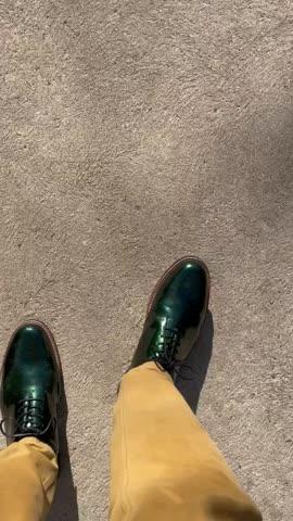 Oscar Forest Green Patent Leather Wholecut Brogue Sneakers - Customer Photo From Michael Jacobs