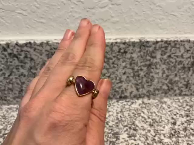 Heart-Shaped Crystal Fidget Ring - Customer Photo From Lara Corum