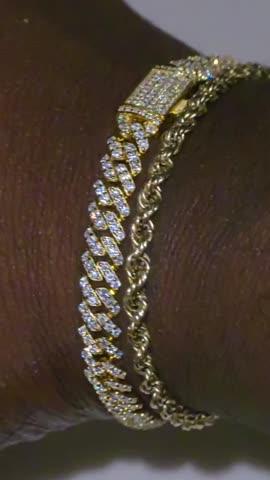 925S & VVS Moissanite 6.5MM Prong Cuban Bracelet - Customer Photo From Johntavis C.