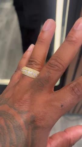 925S & VVS Moissanite Layered Diamond Ring 18K Gold - Customer Photo From Q