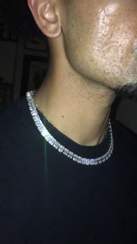 8mm Iced Square Baguette Tennis Chain - Customer Photo From Jason R.