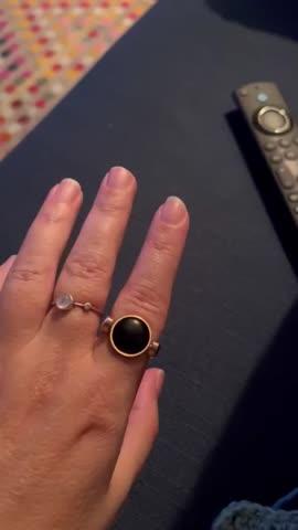 Onyx Crystal Fidget Ring - Customer Photo From Danielle R.