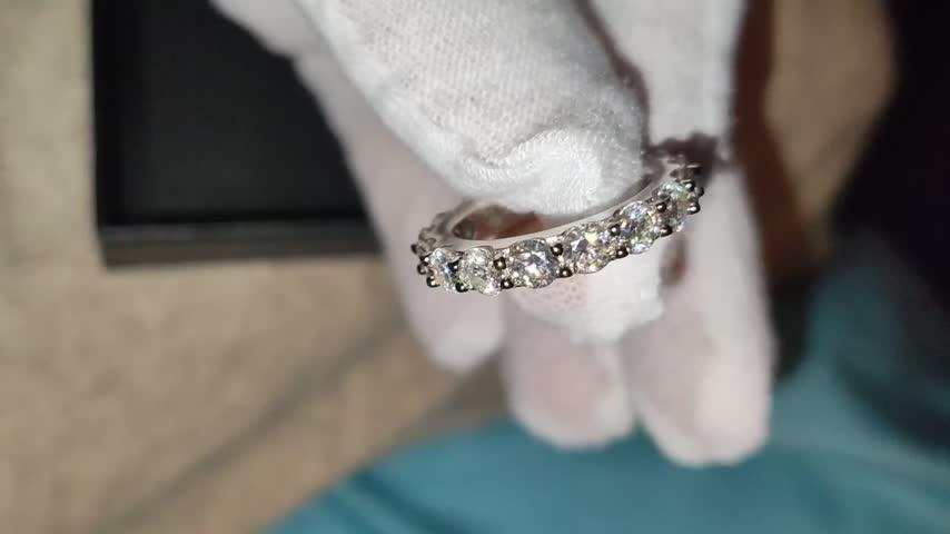 6.00 CARAT VVS Moissanite Single-Row Eternity Ring - Customer Photo From Maria R.