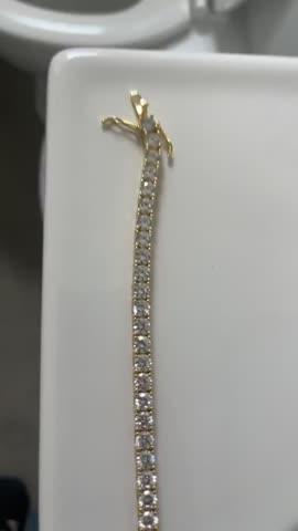 5mm  18K Gold-Plated Iced AAA CZ BlingBling Tennis Chain Single Row - Customer Photo From Jeffrey M.