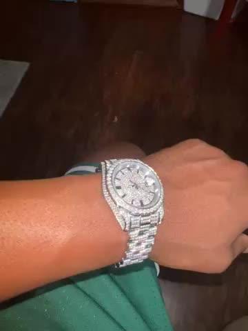 GUU Iced Watch Diamond Dial in WhiteGold - Customer Photo From Gayln G.