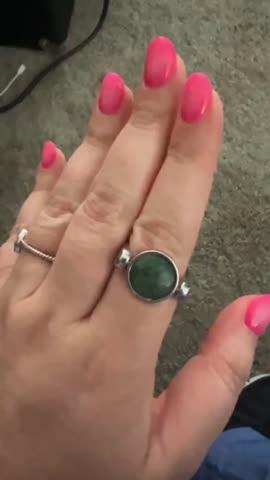 African Jade Crystal Fidget Ring - Customer Photo From Lauren O.