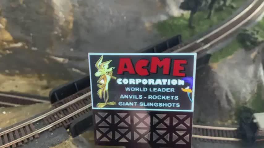 88-3751 Wile E Coyote Acme Sign Lighted Billboard by Miller Signs 