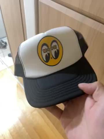 Moon Logo Trucker Hat- Black & White - Customer Photo From seong jin park