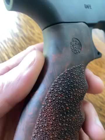 Hogue Overmold Pistol Grip w/ Finger Grooves - Red Lava - Customer Photo From Zaza Brown