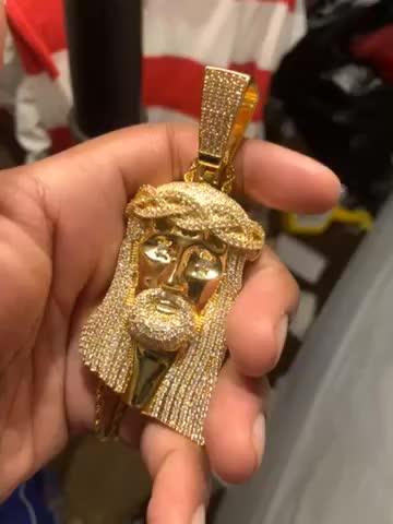 18K Gold-Plated AAA CZ Retro Jesus Pendant - Customer Photo From Richard D.