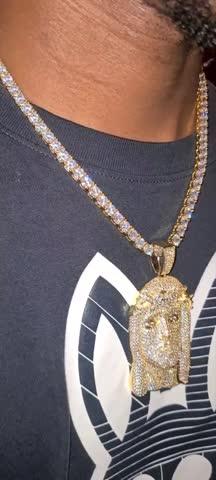 5mm 18K Gold-Plated Iced BlingBling Tennis Chain - Customer Photo From Teran T.